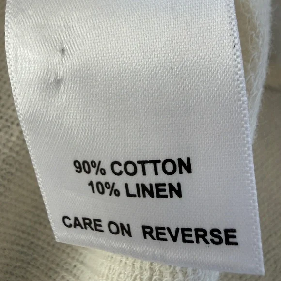 Billy Reid Shirt Women's Size Large Cream Long Sleeve Linen Blend Button Up - Picture 5 of 9